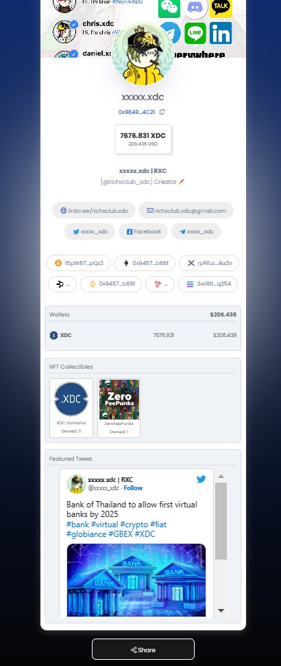 LetsLaunchGuy's tweet image. Wow! That&apos;s amazing!!
We can now have a unique #Web3profile connected to the XDC community-only domain of @xdcdomains !

🔗xdc.limo/xxxxx.xdc

#XDC #WeAreXDC #XDCNetwork