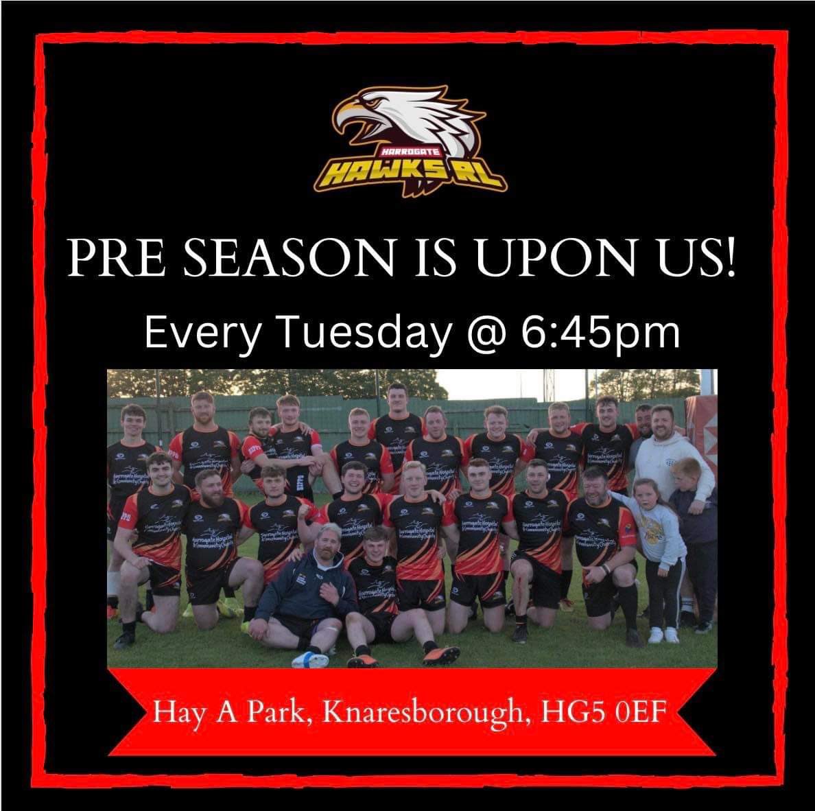 Back it again tomorrow night 

All welcome 

#preseason 
#hawks 
#RugbyLeague