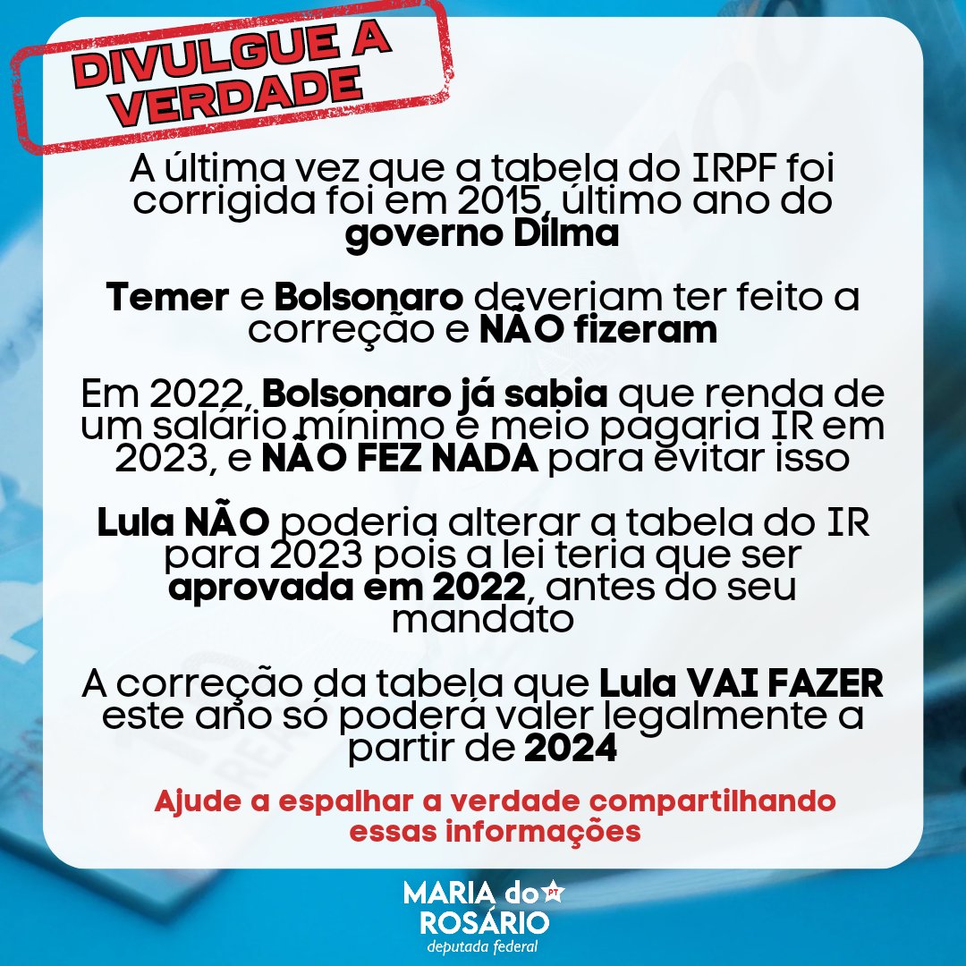 mariadorosario's tweet photo. Fake news a gente desmonta. Esta é a verdade sobre o IR. https://t.co/TY3g6ol86F