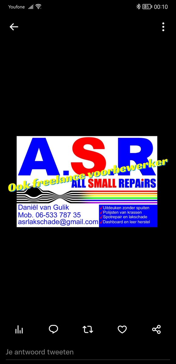 #voorbewerker#freelancer#restylen#uitdeuken zonder spuiten.#regio#Alkmaar
