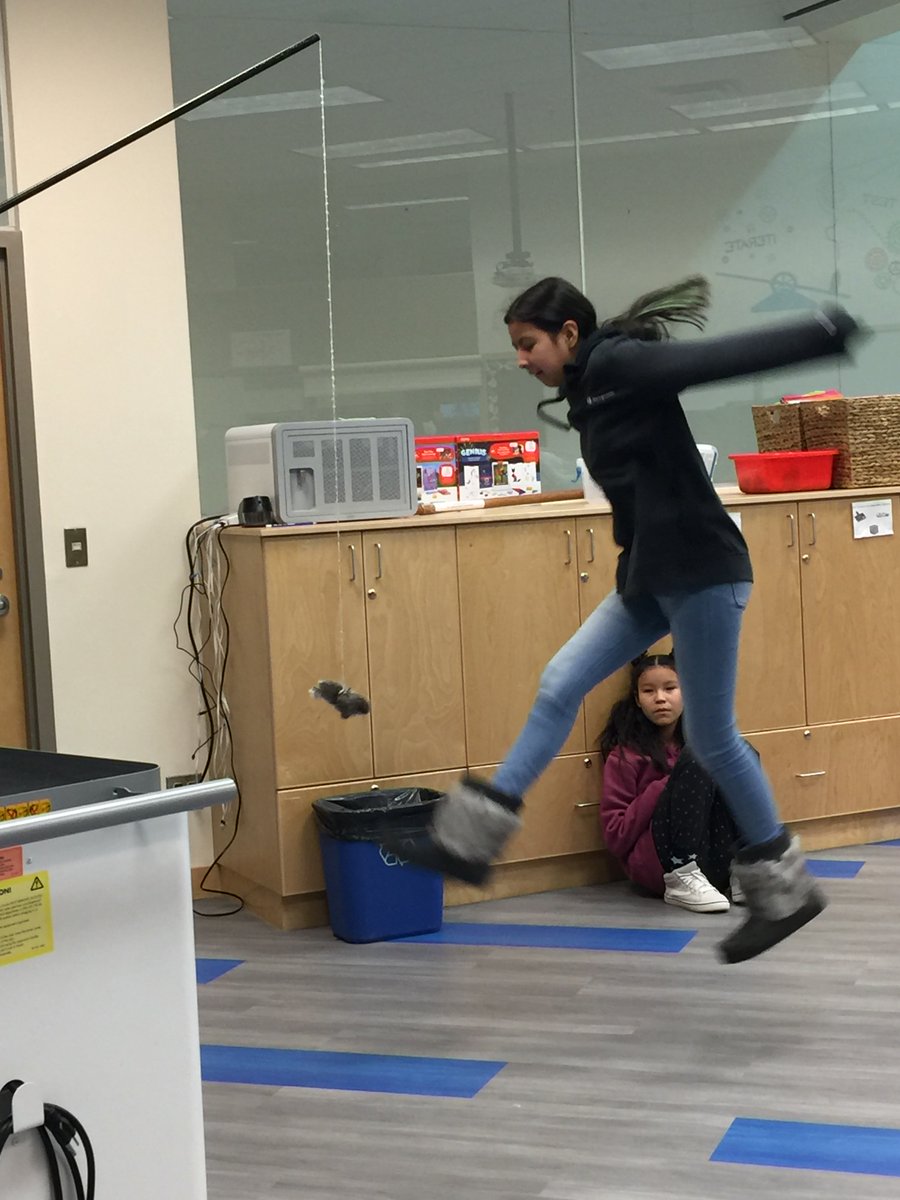 Weledeh's tweet photo. Nothing like practicing for the Indigenous Games at lunch time! https://t.co/SNSNrp39N1