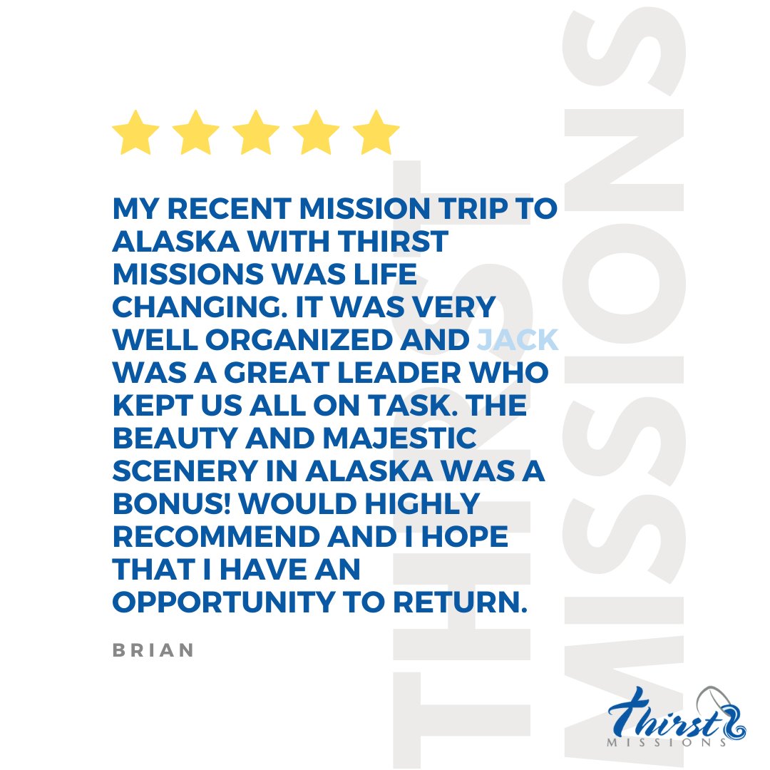 thirstmissions's tweet photo. ⭐⭐⭐⭐⭐
.
Some reviews from last summer in Alaska
.
Read more reviews on our website
https://t.co/sIqGFk2jAa https://t.co/RtFBWJjiJw