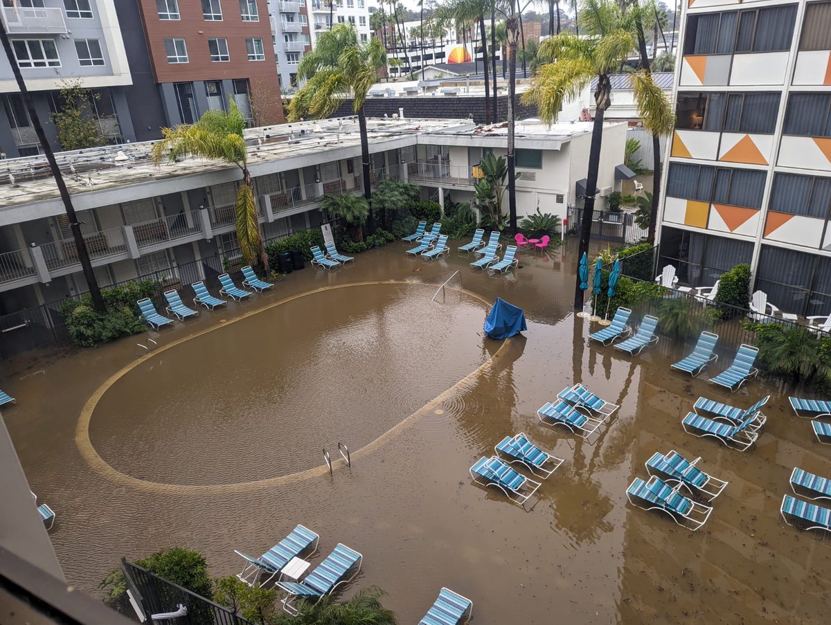 deilepaita's tweet photo. @NWSSanDiego This was the pool of our hotel this morning. https://t.co/kmyd4naAqt