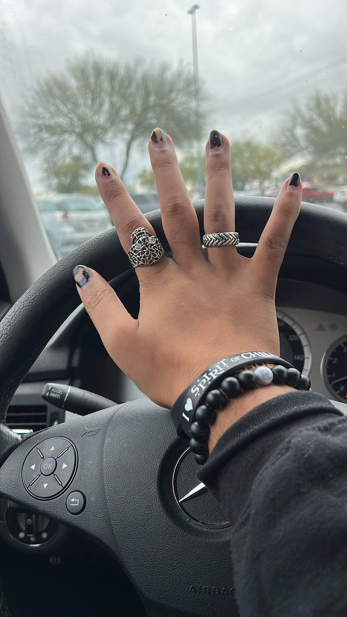 A lot of people been pointing out lately that I have nail polish. So yeah, I put on black nail polish now. I also do wear rings as well.
