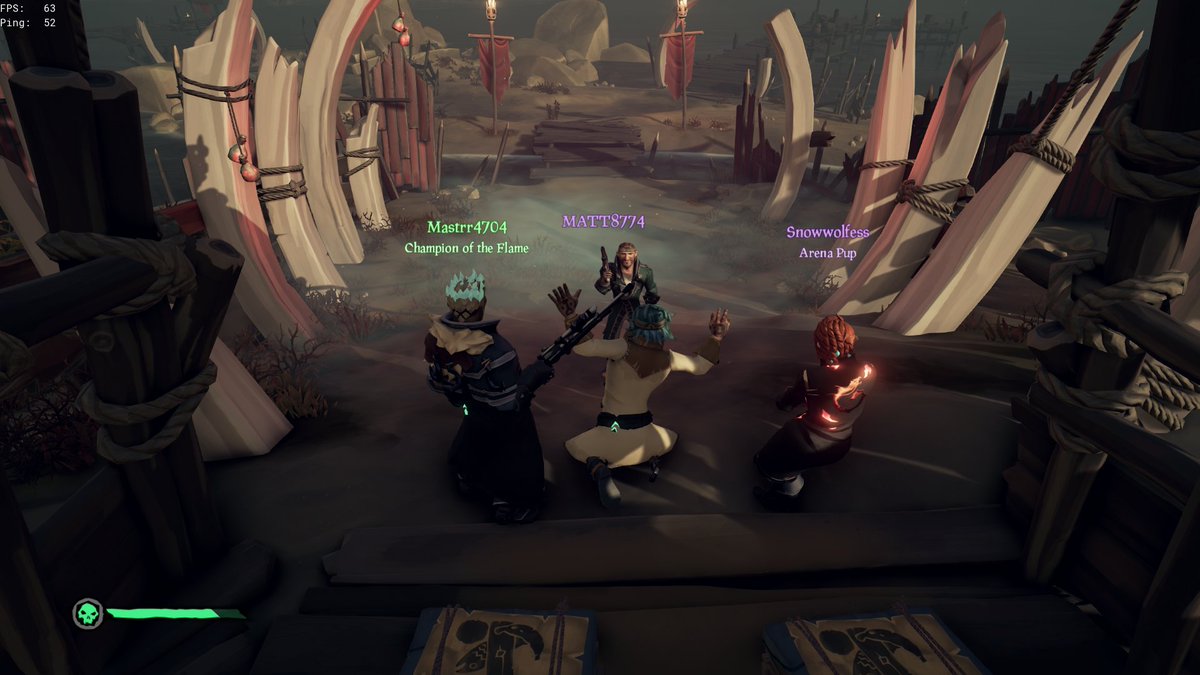 karlembo's tweet photo. Good fun tonight helping show Matt the ropes. Tried to get a picture at the end before he attempted to execute me....
#BeMorePirate #SeaOfThieves https://t.co/Kuzqf9j46b
