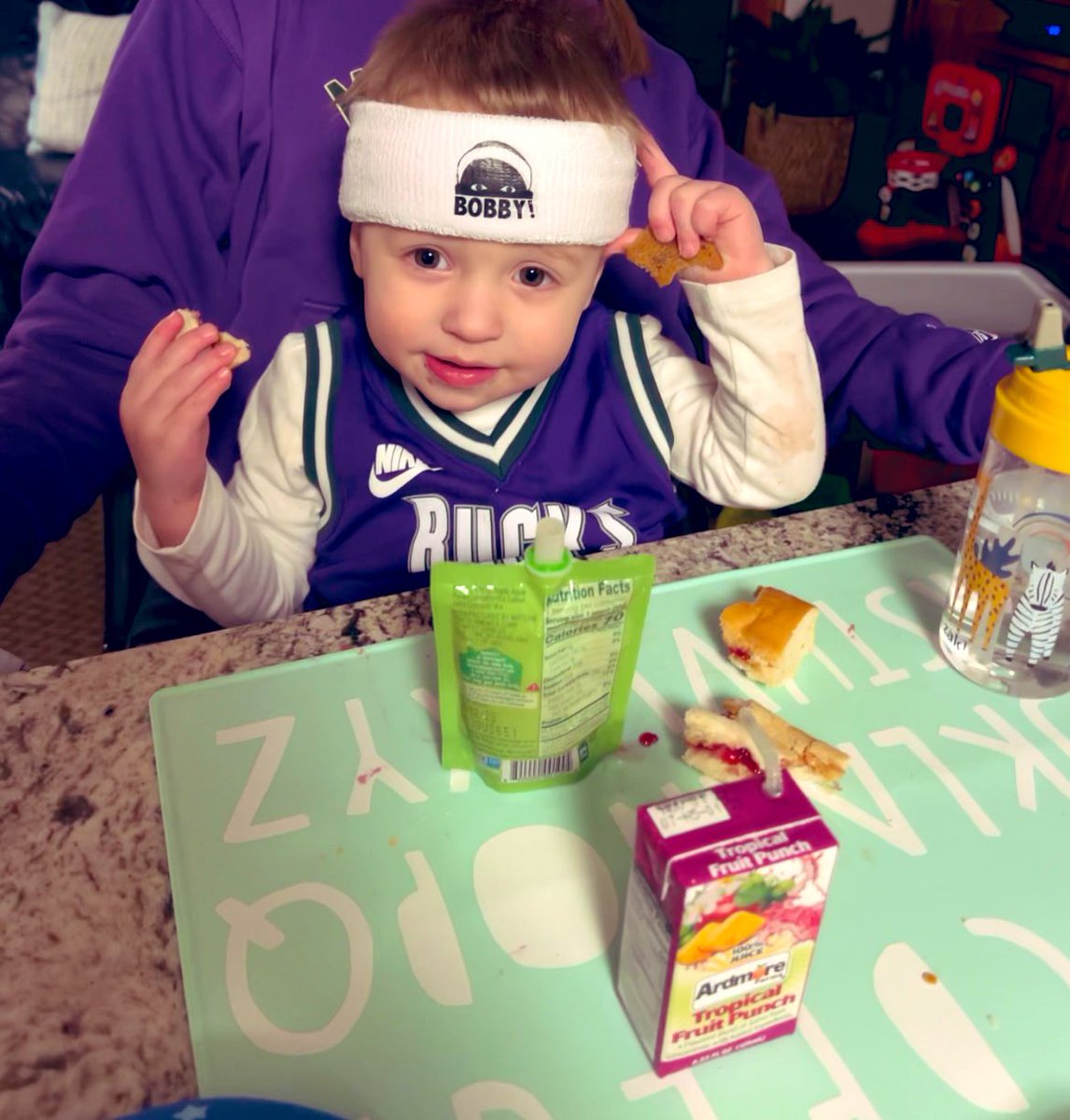 t0mmy0ls0n's tweet photo. Jalen is a huge fan of the @cousinssubs and @FeedAmericaWI partnership with @BPortistime. The kid gets his favorite PB&J sub and walks with a Bobby headband. Appreciate the work you are doing @JustinMcCoy33 and @TonyCartagena 👊 https://t.co/TAcOggneZN