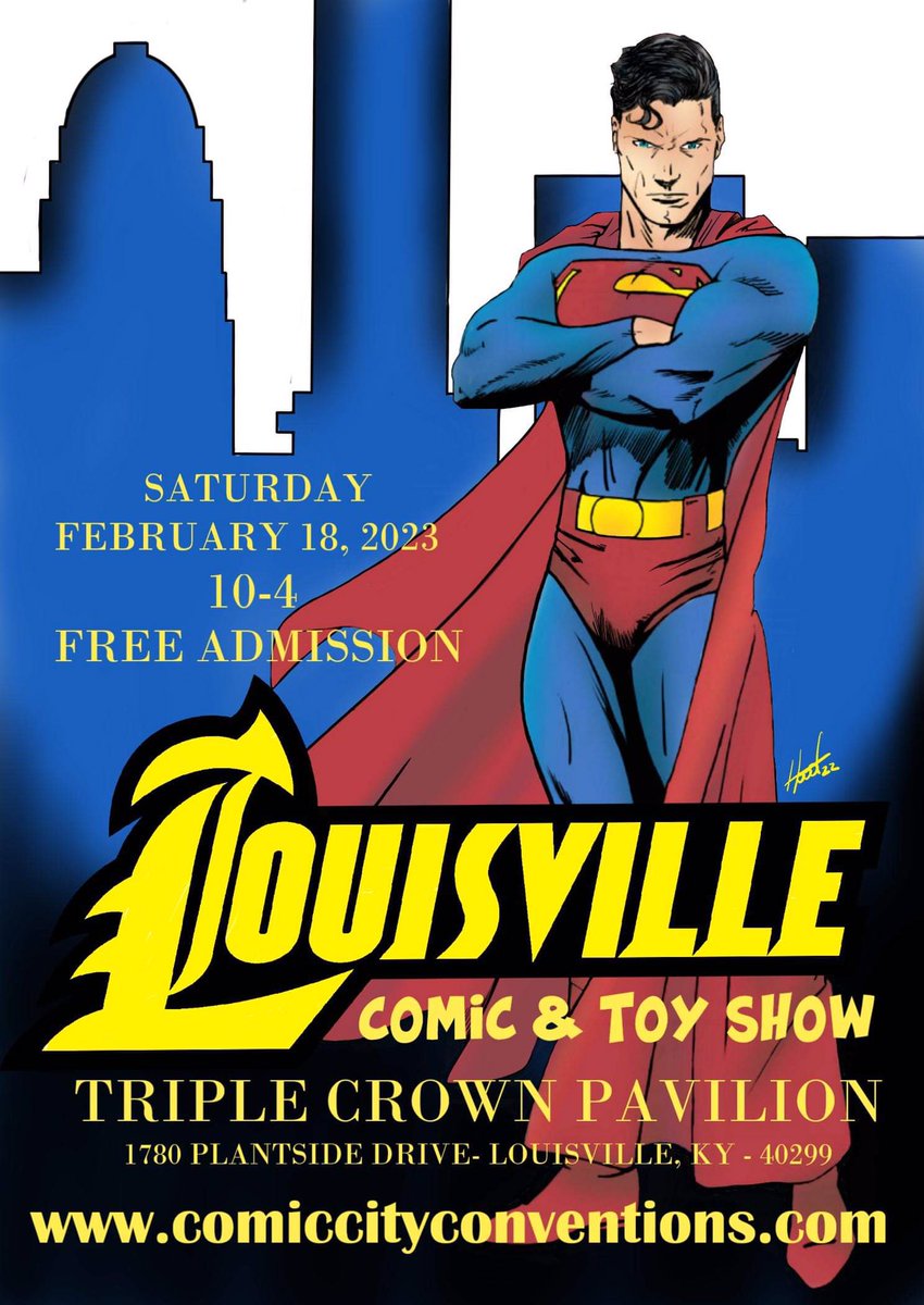 comiccitytn's tweet photo. River city comic and toy show Louisville triple crown pavilion sat February 11. Free Admission #louiville #comic #anime #toys #ky #superman #ACTIONFIGURES #starwars #cosplay #comiccity #kyblue #comicart #comiccon https://t.co/bFiO8LZfnc