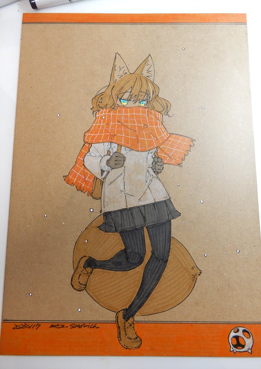 1girl animal ears backpack bag black gloves blue eyes blush  illustration images