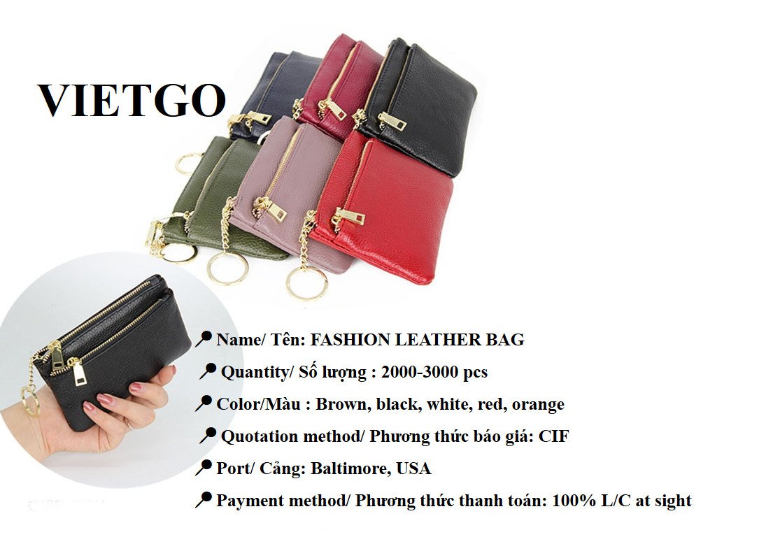 VietgoV's tweet photo. 📣📣Opportunity to export LEATHER BAGS to the US market

👉👉Get detail information on this link below: https://t.co/ncyJv6nyT6

#Import, #Export,#Vietgo, #broker, #Trading , #buyinginquiry
#leatherbags https://t.co/y0Enak2hsz