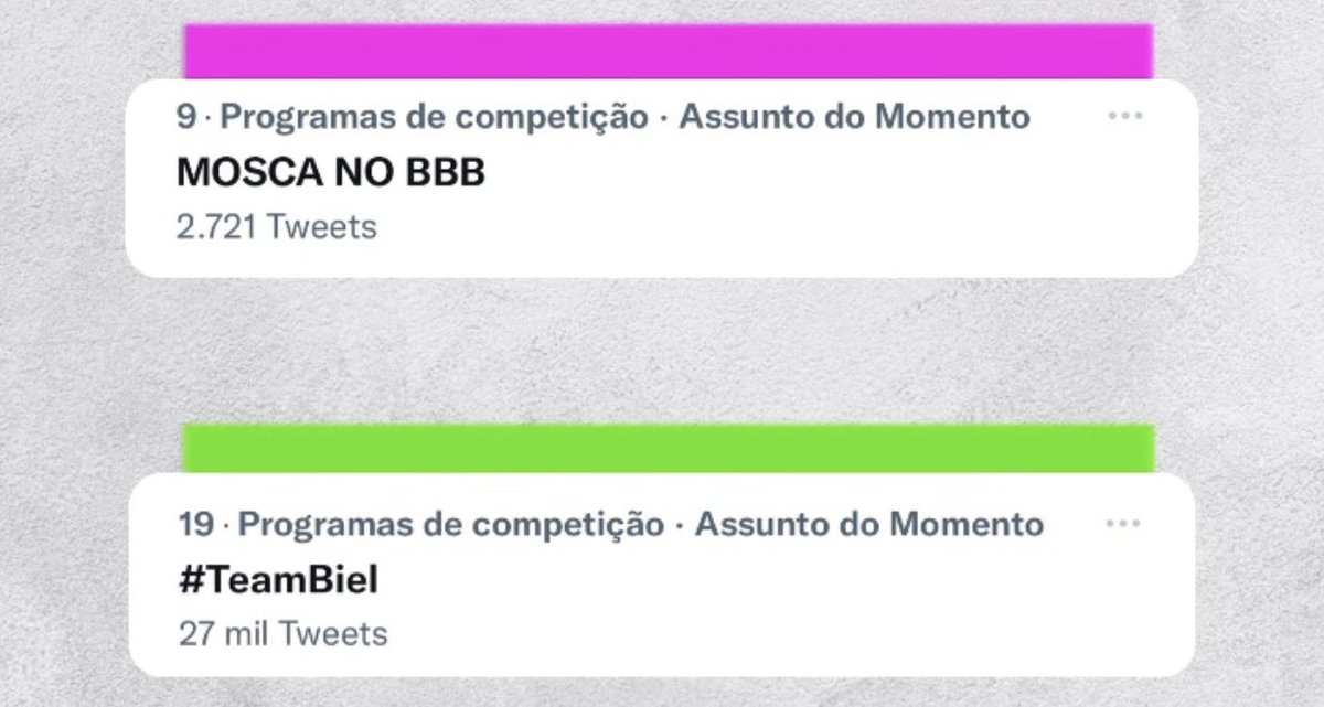 🚨 COMO PROMETIDO, CONSEGUIMOS MOSQUINHAS, ENTRAMOS NAS TRENDS! 

Hoje tem #followtrick e #space da madruga! MOSCA NO BBB #TeamBiel 🪰