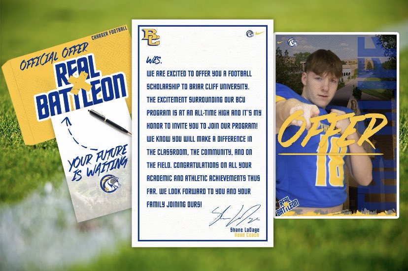Wesley_Brown28's tweet photo. After a talk with @CoachLaDage and @CoachKoziol, I am blessed to receive my second offer to play college football at Briar Cliff University! https://t.co/T8A7EsljQs