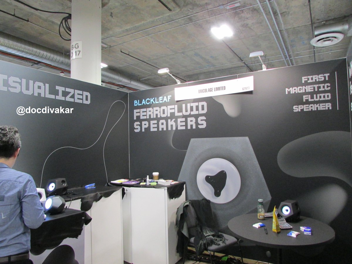 docdivakar's tweet photo. #Ferrofluid speaker demo at #CES2023 was intriguing. Appears to enhance listening experience, certainly has the #shapeshifting visual appeal.
#IEEECES #StackDesignAuto #BlackLeaf #SiliconValley #EETimes #SiliconValley #IEEE #CES #Audio #Metaverse #AR #VR #BBCNews #DeccanHerald https://t.co/gAGIZmOH5Q