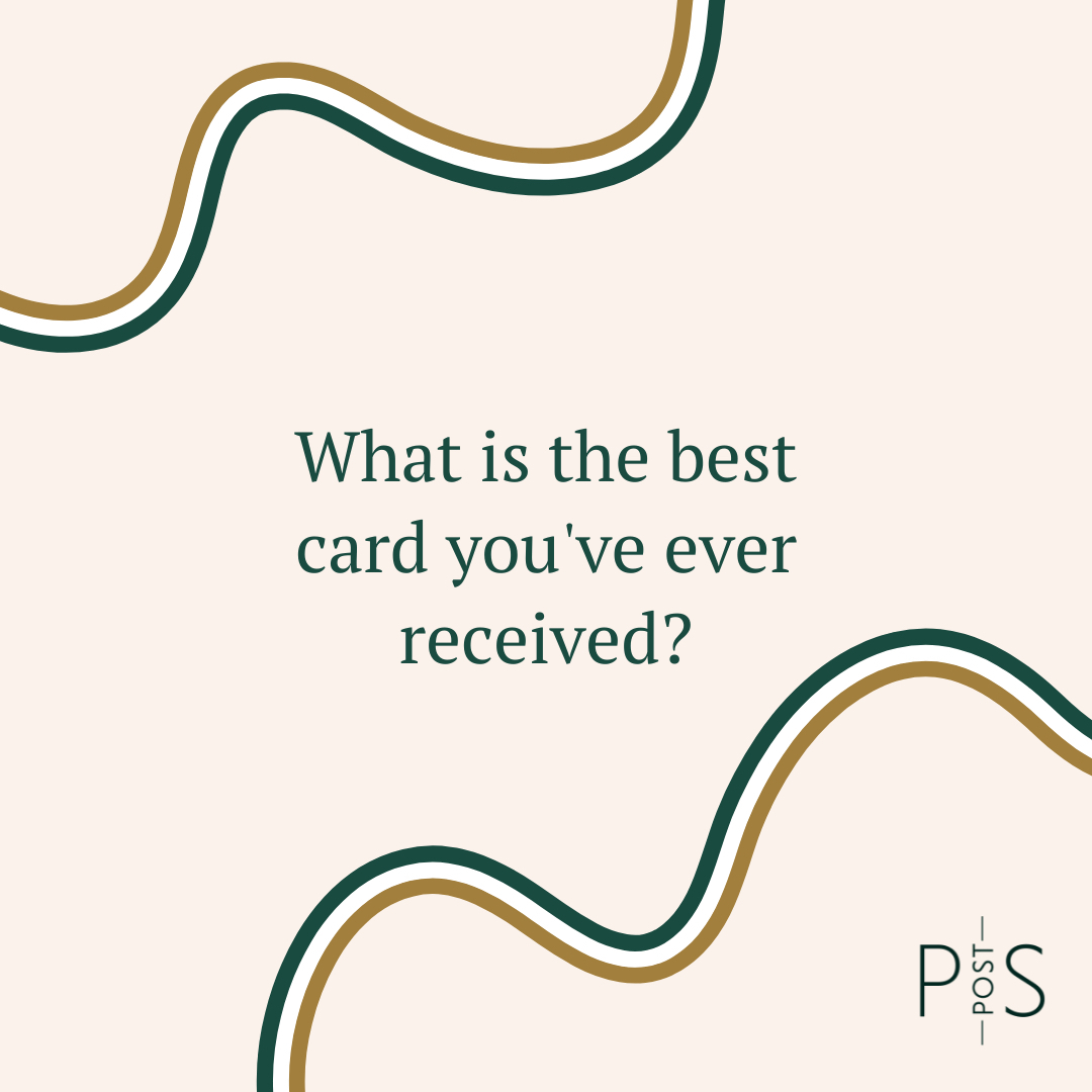 pspostco's tweet image. Have you ever opened a card that made you LOL, prompted tears, or... not to be dramatic but... changed your life? Tell us about the best card you have ever received in the comments below 👇

#pspost #psposted #greetingcard #lovenote #snailmail #usps #bestcardever
