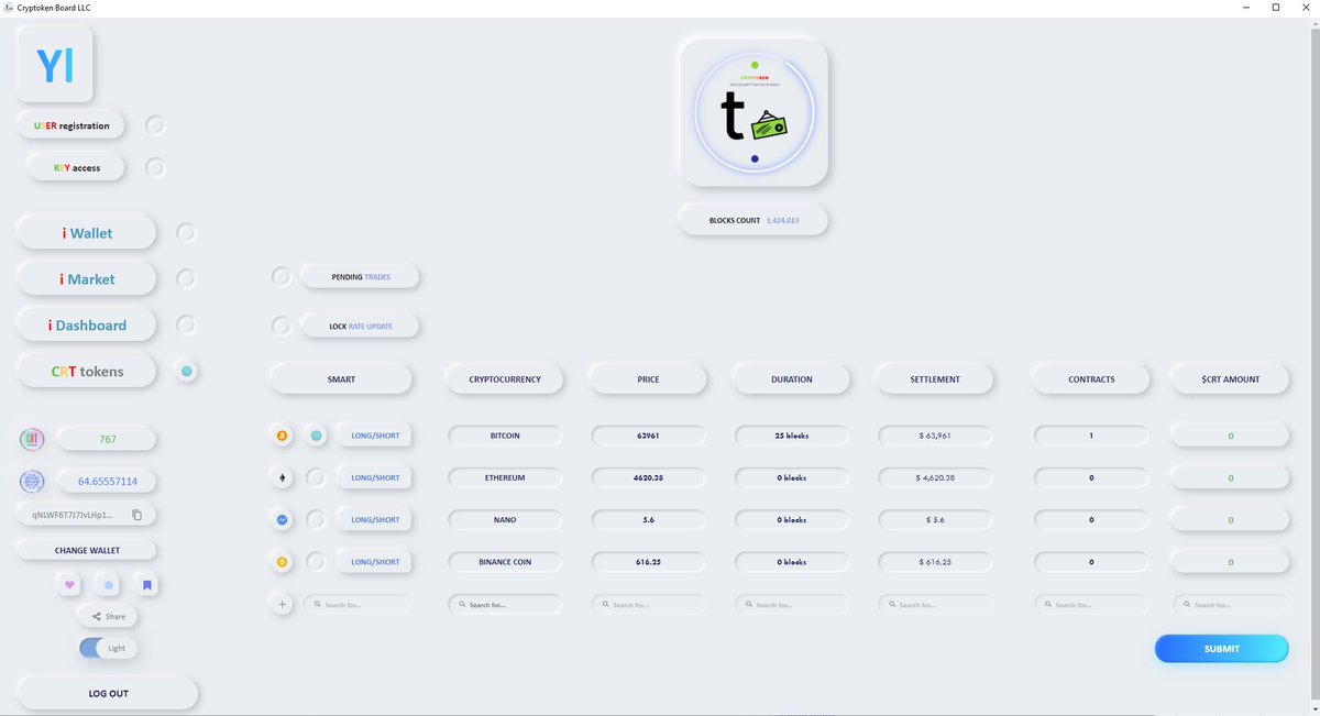 crt_token's tweet image. CRT EXCHANGE ℠ (Software) is a desktop application build in #Typesript / #VueJS and #SwaggerAPI.
Our open finance #cryptoapp / #defi / #derifi #Cryptoken ℠ (Content) permits generation of $CRT Token, powering the exchange.
#Bitcoin #UTXO #blockchain