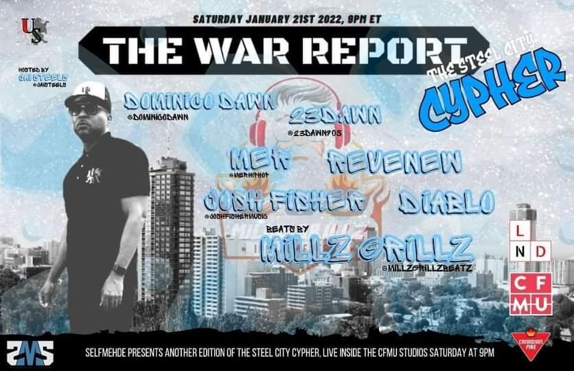 Steel City Back Pack Cypher
cfmu.ca Saturday Jan 21st @ 9pm