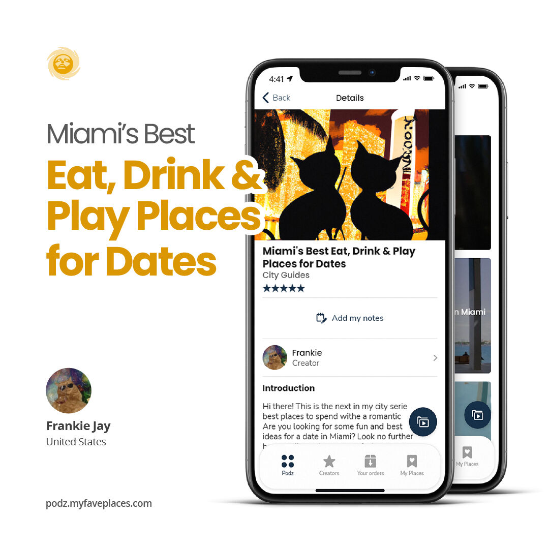 MyFavePlaces's tweet photo. Are you looking for some fun and romantic ideas for a date in Miami? Look no further, because Frankie has some purrfect suggestions for you and your special someone!

https://t.co/cfd5aTu6Kj

@thefrankiejay 
@pamm 

#podz #myfaveplaces #RomanticSpots #CouplesGetaway #WineDates https://t.co/a3ahsOK68z