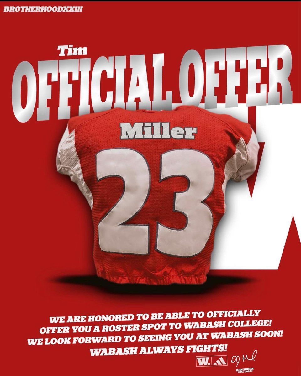 timmy5miller's tweet photo. Blessed to receive an offer from Wabash University https://t.co/5S9RctWngI