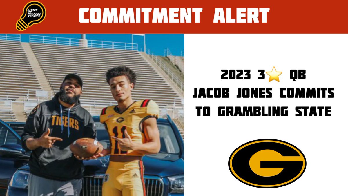 LIGHT ON COLLEGE SPORTS (@lightonsports) on Twitter photo Commitment Alert π¨: 2023 3βοΈ QB Jacob Jones has #committed to Grambling State. π―
From: West Jessamine HS (Lexington, KY)
<a href="/jacob_jones11/">Jacob Jones</a> <a href="/GSUFootball01/">Grambling State Football π―</a> Commitment Alert π¨: 2023 3βοΈ QB Jacob Jones has #committed to Grambling State. π―
From: West Jessamine HS (Lexington, KY)
<a href="/jacob_jones11/">Jacob Jones</a> <a href="/GSUFootball01/">Grambling State Football π―</a>