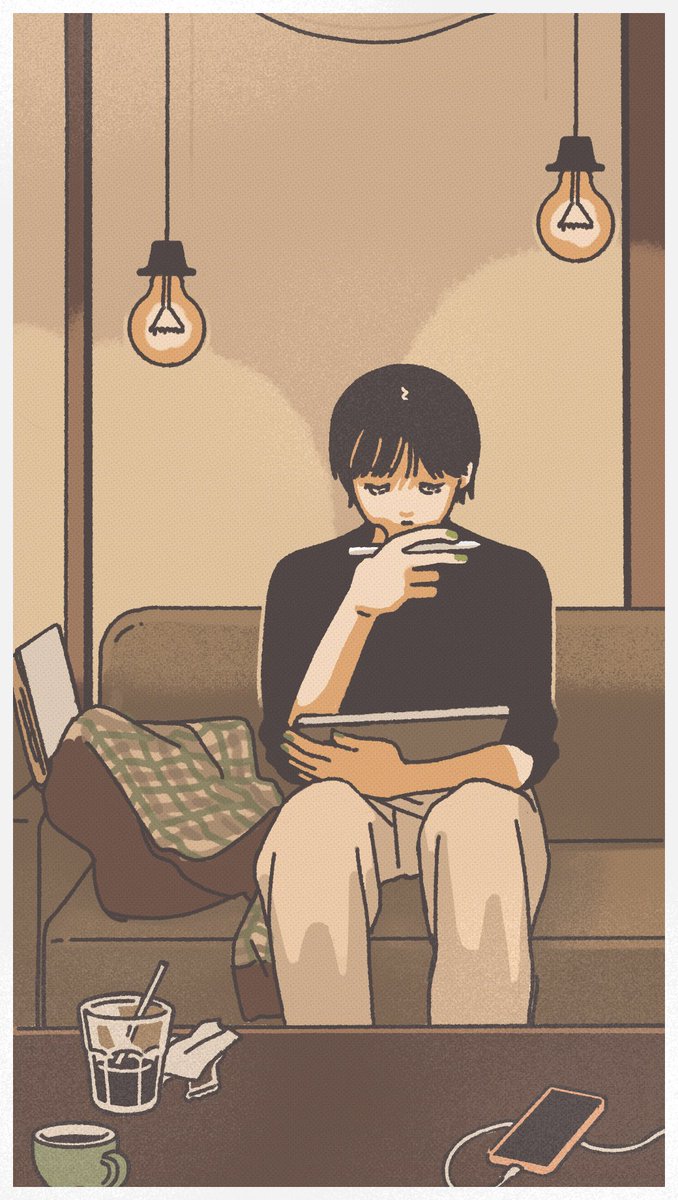 omiyanagi's tweet photo. お絵描きあるある☕️
息抜きに描いた絵の方が先に完成しちゃう
#illustration https://t.co/UvPzPg2rDm