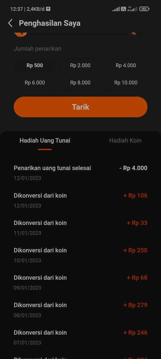 akunhypemiaw's tweet photo. Kalo ini aku tarik lagi di 12 Januari ges. Total yang aku dapetin udah 8k ges. Lumayan lah. https://t.co/bM2iNuBi7W