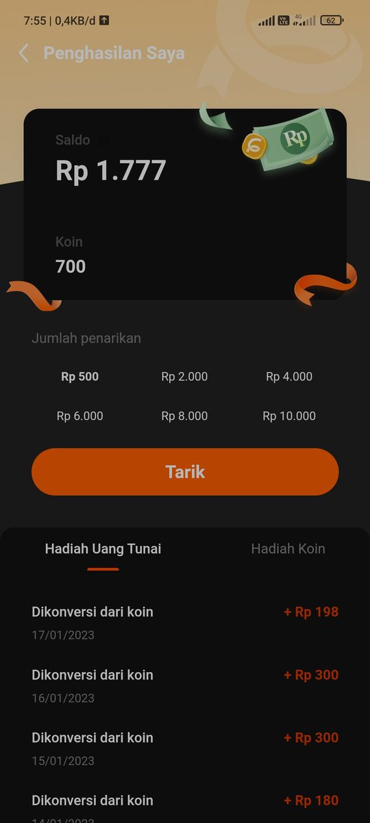 akunhypemiaw's tweet photo. Ini saldoku sekarang ges. Lumayan recehan tapi kita juga ga ngeluarin uang. Cuma baca novel tapi dapet duit, asik kan? Yuk cobain juga. Bisa download disini ya https://t.co/a4TvZlQLRO
Kalian juga bisa pake kodeku ya A53907006 nanti dapet saldo tambahan. Selamat mencobaaa🤗🤗 https://t.co/U6d5ivtGhV