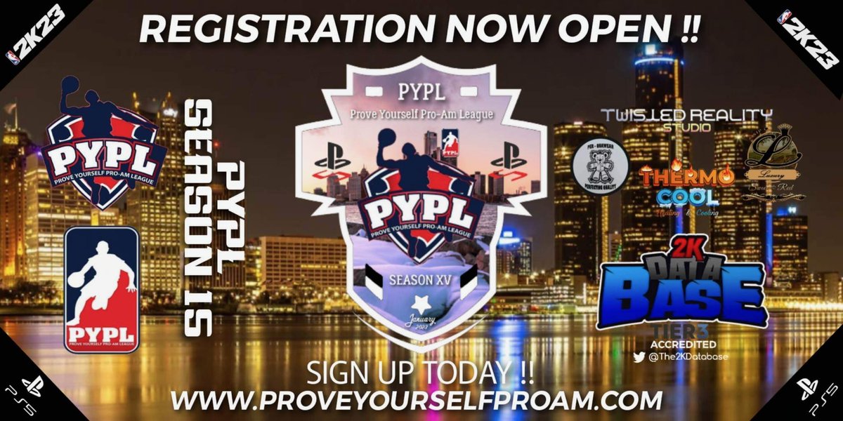 🚨NOT TO LATE!!!🚨

Registration for SZN 15 is STILL OPEN! 

ITS STILL... $50 ENTRY 
POW VC PRIZES 
CASH INCENTIVES 
MVP TROPHIES 
4 WEEK SZN! PLENTY OF TIME TO GET GAMES IN WITH OTHER LEAGUES 
FULL STAT TRACKING WEBSITE/POWER RANKINGS

SIGN UP AT: 

🪧proveyourselfproam.com/pypl-szn-15-re…