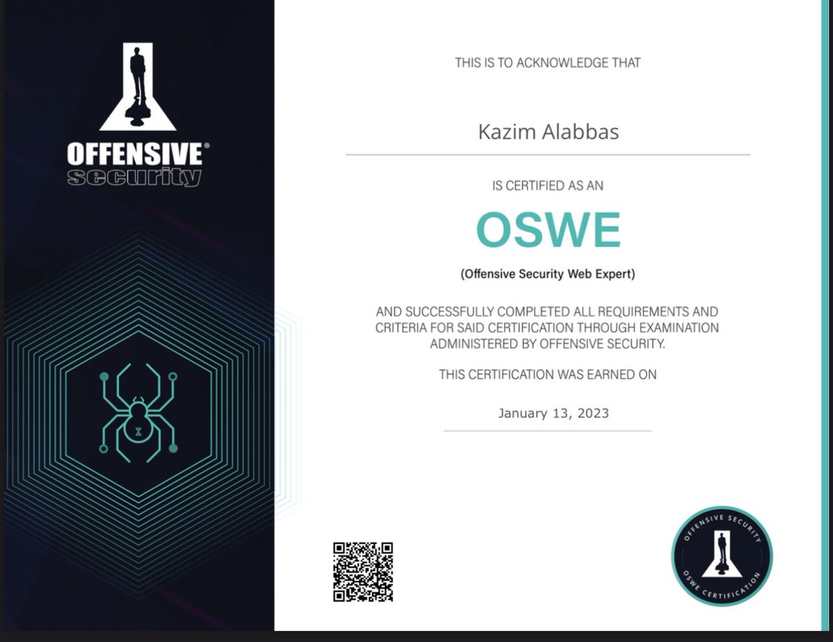 kazem721's tweet image. One step closer to the main goal 
#OSWE
