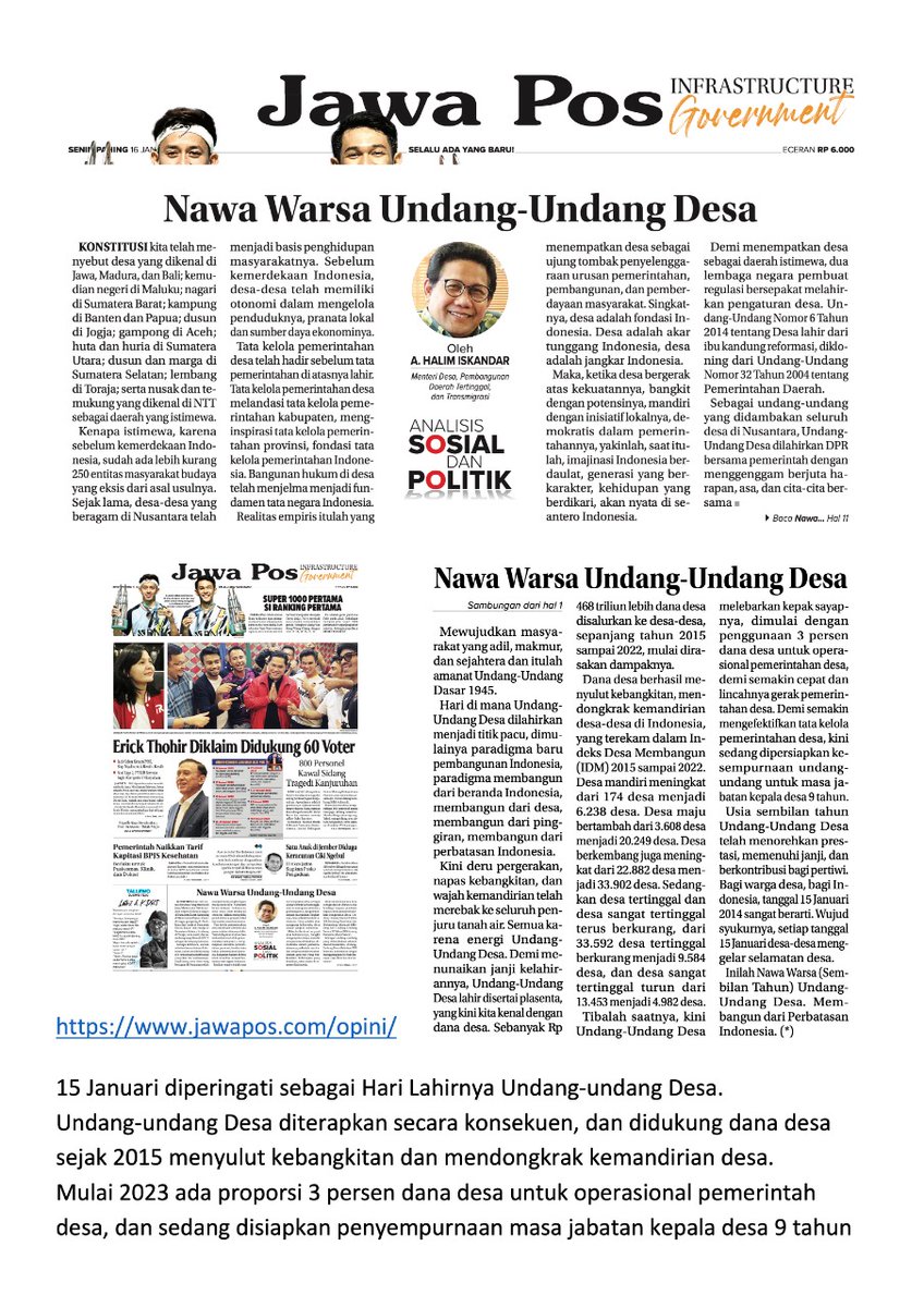 jasman_jaldur's tweet photo. NAWA WARSA UNDANG UNDANG DESA
@halimiskandarnu @kemendespdtt @malik_haramain @imansyukri @taufikmadjid71 @yusradaridesa @azzameldzikrie @tppkemendes
@DPP_PKB @pppkisulbar 
@VICTOR77999 https://t.co/RzYL6MYj7r