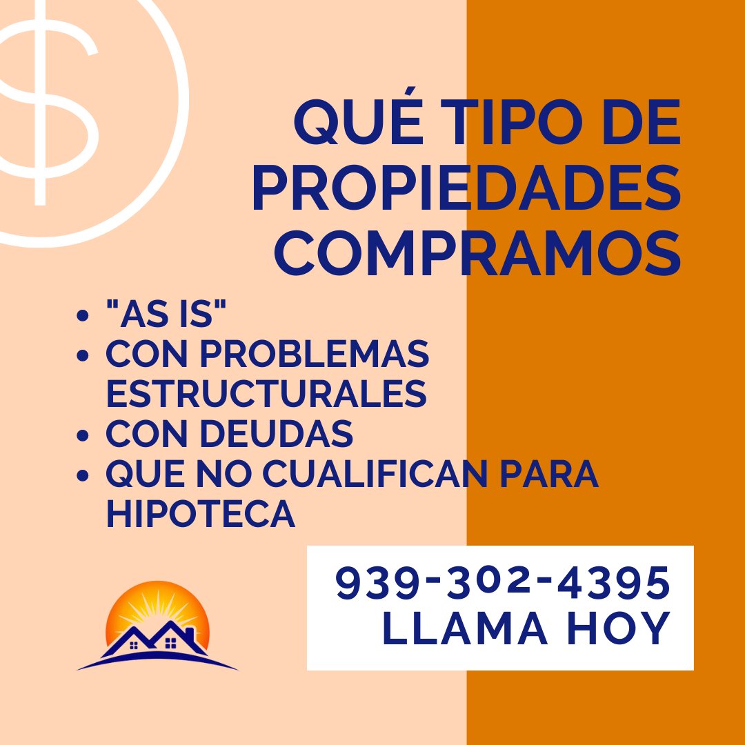 SunBrightPR's tweet photo. ¡Cualquier condición y situación!

-Peligro de ejecución de hipoteca
-Con problemas estructurales
-Abandonadas
-Herencias, testada o intestada
-Por mudanza
-Por divorcio
-Quiebra o falta de pago

#sunbrightproperties #CompramosCasasCash #CompramosCasas #CompramosCasasEnApuros https://t.co/EoxZ4xt6hm