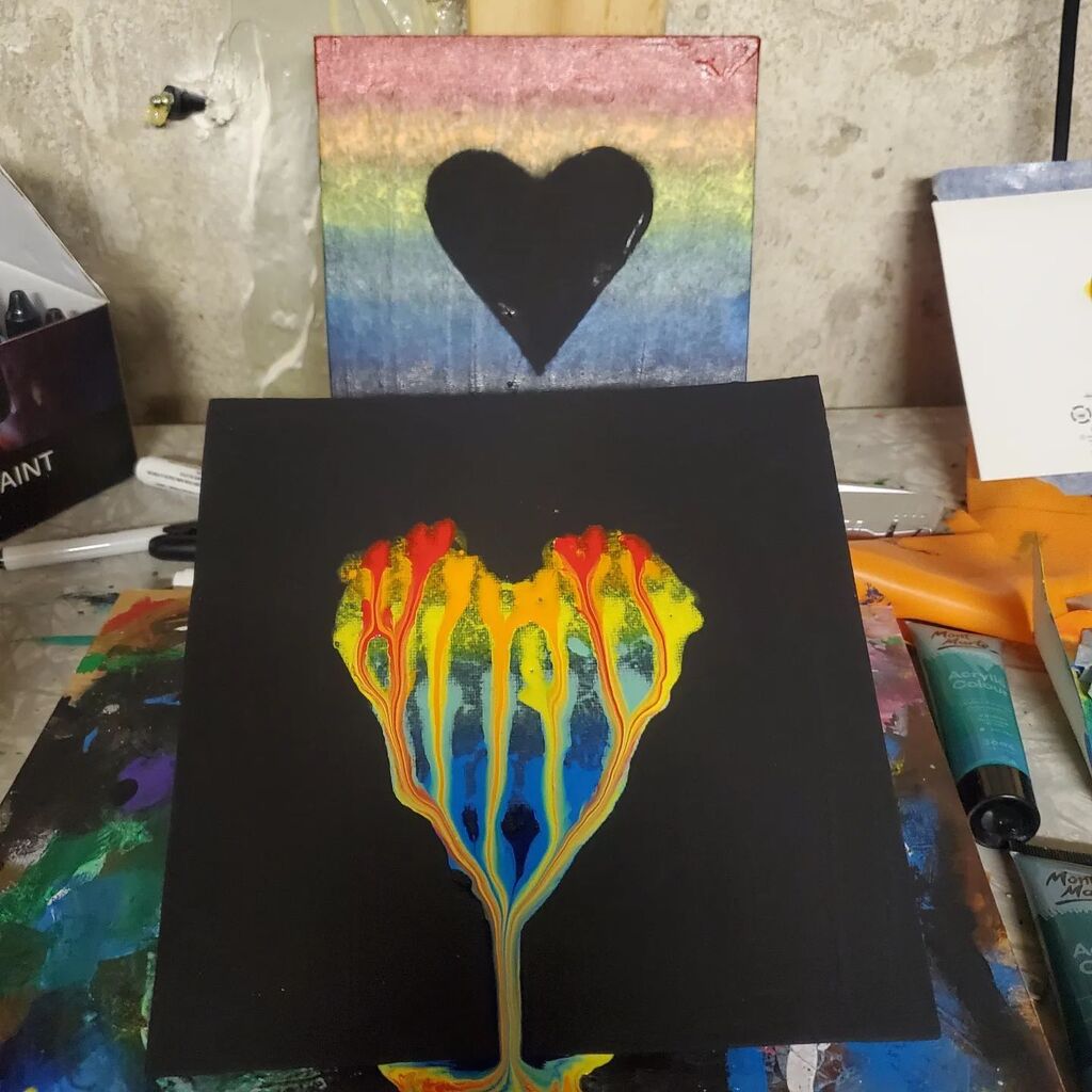 therealmofmatt's tweet photo. Better together - acrylic on canvas board #makeart https://t.co/MoZLdcY0kV https://t.co/eufOzboIhR
