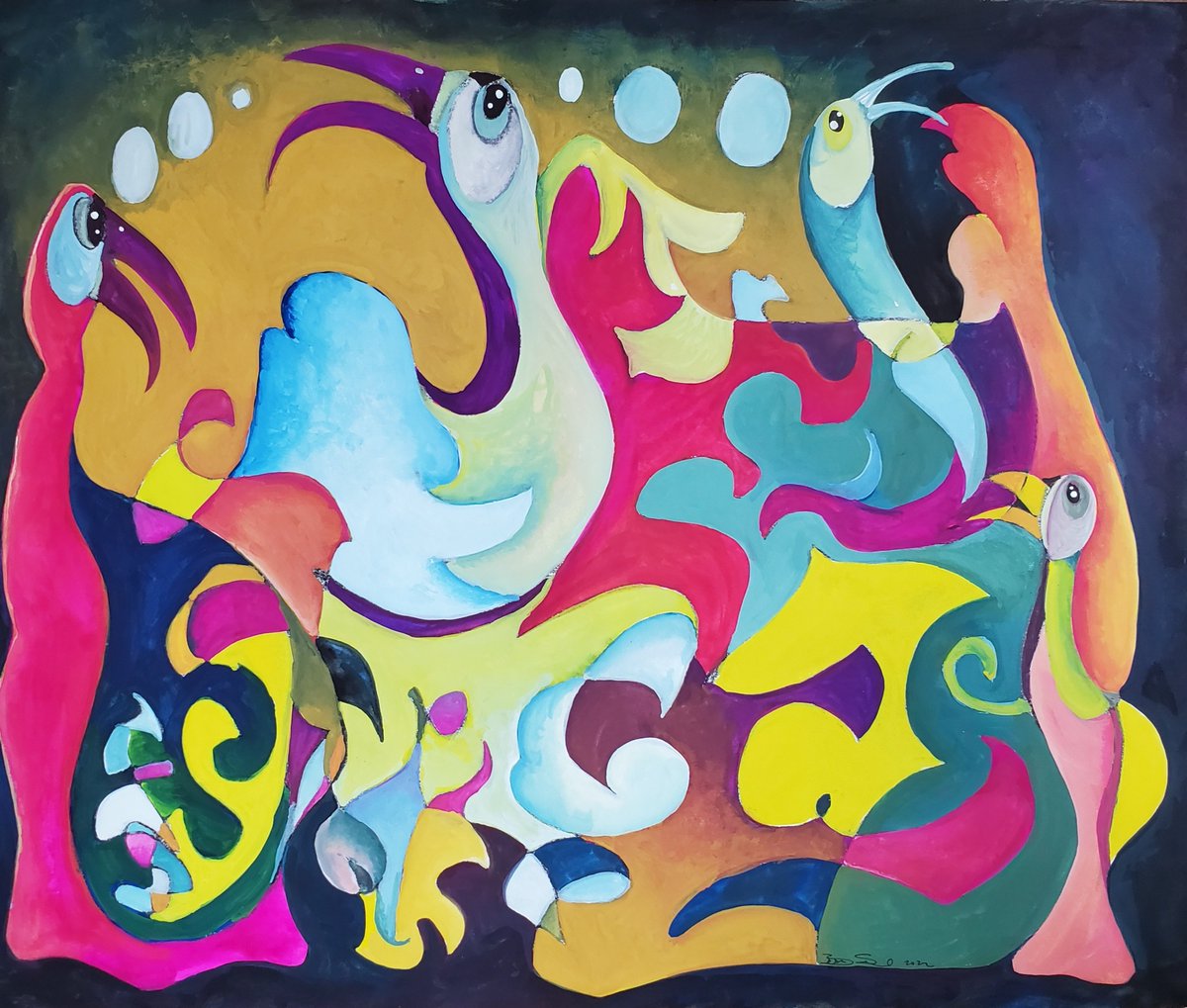 BethSeilonen's tweet photo. For the Birds, 2022, 14 by 17, gouache https://t.co/LFEYcWUASV