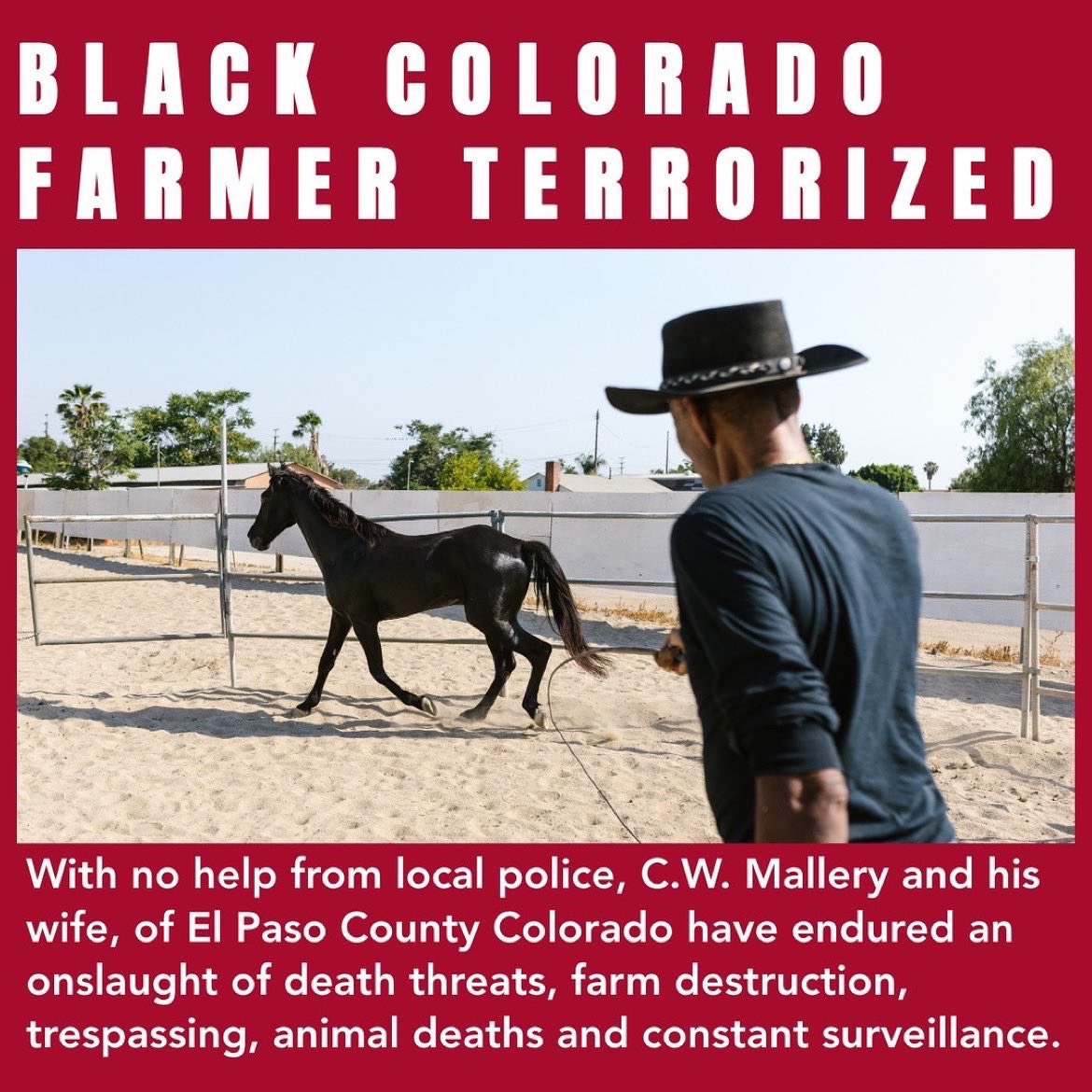 igotdajuice365's tweet photo. Black farming family in Colorado needs your help and fast. In 2020, C.W. Mallery and his wife @blackfarmlandownersmatter bought 1,000 acres of pristine farmland in El Paso County, Colorado. https://t.co/wnRJRmvZCh