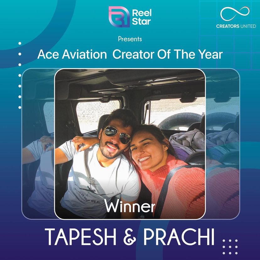 pinkvilla's tweet photo. .@reelstario presents Ace Aviation Creator of the Year to #TapeshKumar &amp; #PrachiGoswami 🏆

@reelstario @CreatorsUnitedG 
#MadInfluence #ItAllStartsWithYou #CreatorsUnited #Pinkvilla #CreatorsUnited2023 https://t.co/OS7YVHCl8r