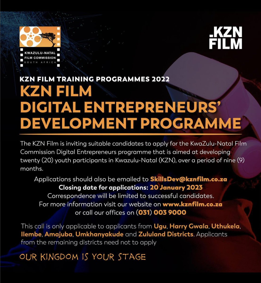 DIFFest's tweet photo. #IndustryTuesday
✅ @kznfilm - https://t.co/YsiOB3r8nu
✅ @kznfilm - https://t.co/BJkjMVfBLf
✅ @nfvfsa - Closing date: 20 January 2023 at 5 PM. https://t.co/4aO7k4w3BT