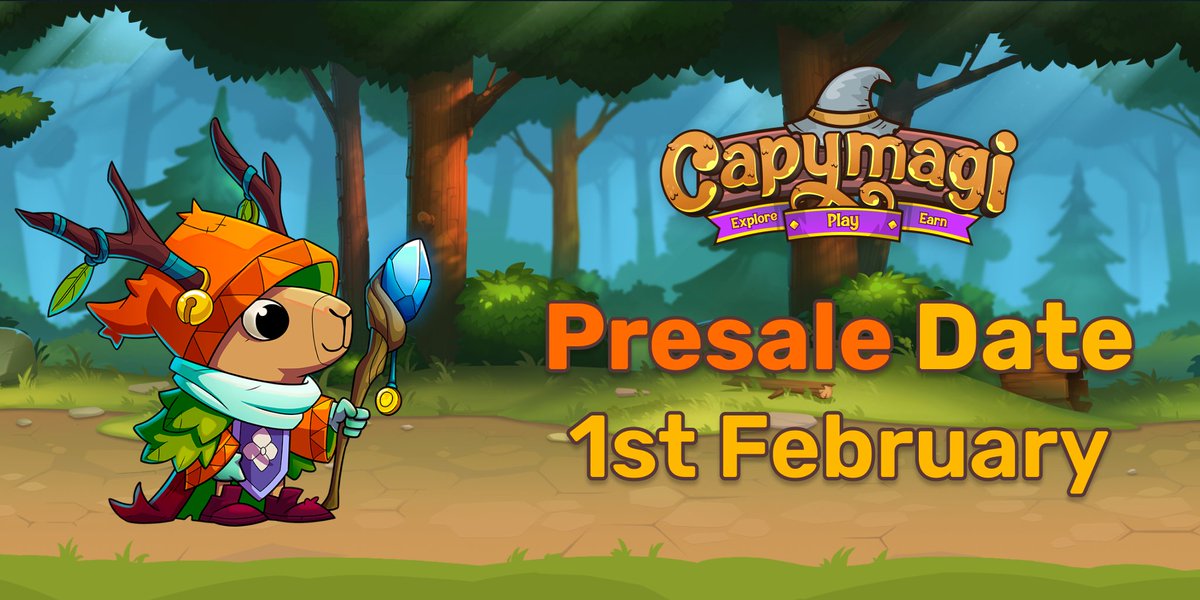 CapyMagi's tweet photo. ๐ข Announcement
๐ We are happy to announce the @CapyMagi presale!
๐
Date: Feb 1st
๐ More information will be announced soon
๐ช Stay tuned!
#presale #crypto #eth #CapyMagi https://t.co/mma2EcuLU9
