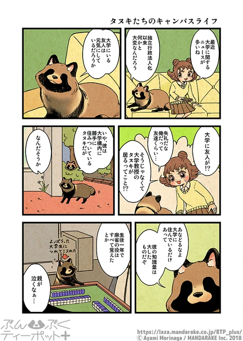 ぶんぶくティーポット+
「タヌキたちのキャンパスライフ」 