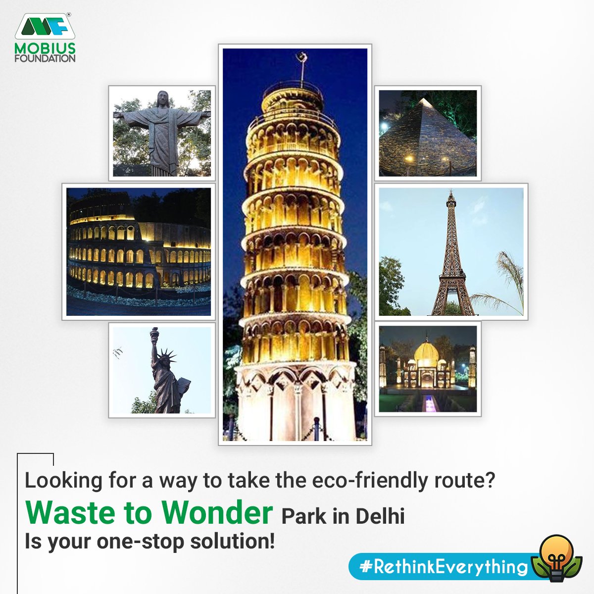 themobiusfound's tweet image. A fantastic illustration of how to effectively and creatively use waste. The stunning replicas of the Seven Wonders of the World are located in Waste to Wonder Park in Delhi. 

To know more: wastetowonderpark.com

#MobiusFoundation #RethinkEverything #WasteToWonder