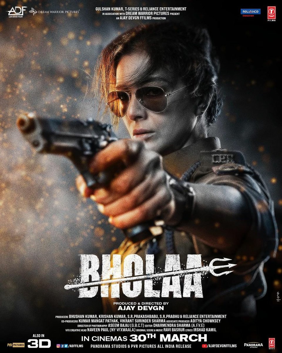 DelhiTimesTweet's tweet photo. "Ek khaaki. Sau shaitaan" 🚨
@ajaydevgn shares #Tabu's #FirstLook from their upcoming film #Bholaa
#AjayDevgn #TabuFans #Bholaa #TabuInBholaa #Bholaain3D #Drishyam2 #Bollywood https://t.co/D1p2se53Gj