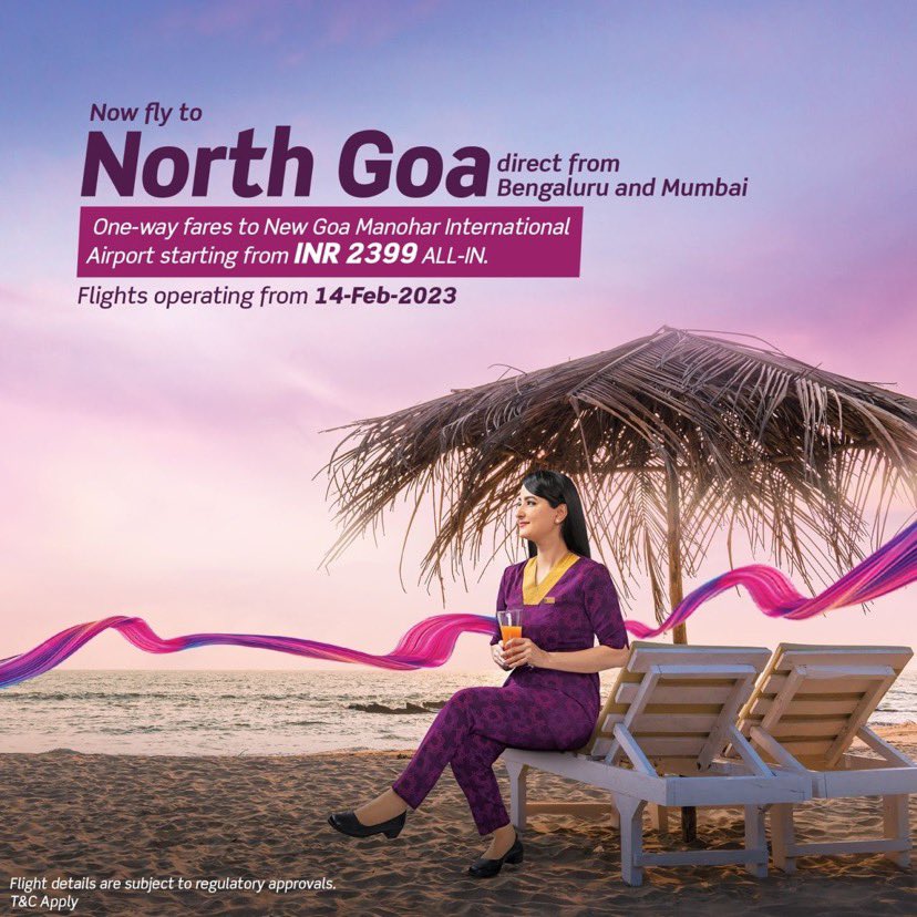deepakmahadeva3's tweet photo. Explore the tropical paradise where vibrant culture thrives amidst historical landmarks and laid-back beaches.
Now fly directly to North Goa from Bengaluru and Mumbai starting from 14-Feb-2023, book your tickets now: https://t.co/Sh8mqFa0uJ https://t.co/PMeC593RSG