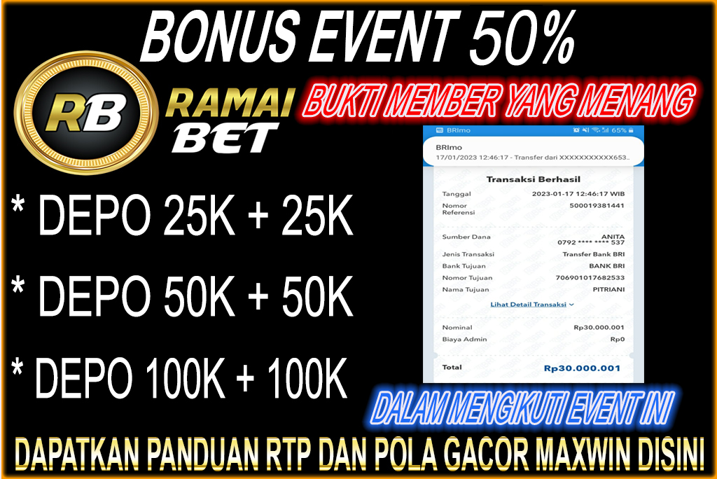 ramaibetcom's tweet photo. RAMAIBET - SITUS RTP SLOT GACOR TERBAIK 2023 &amp; AGEN JUDI BOLA TERBESAR 2023

SEDANG ADA PROMO EVENT SLOT!!!

📍 EVENT SLOT 100% RAMAIBET ( KHUSUS PRAGMATIC PLAY, HABANERO, PG SOFT, JOKER ) 📍
 
Syaratnya Gampang Banget. Baca Link Dibawah Ini : 

https://t.co/ttULL6hIeh https://t.co/EHAwrZqDW0