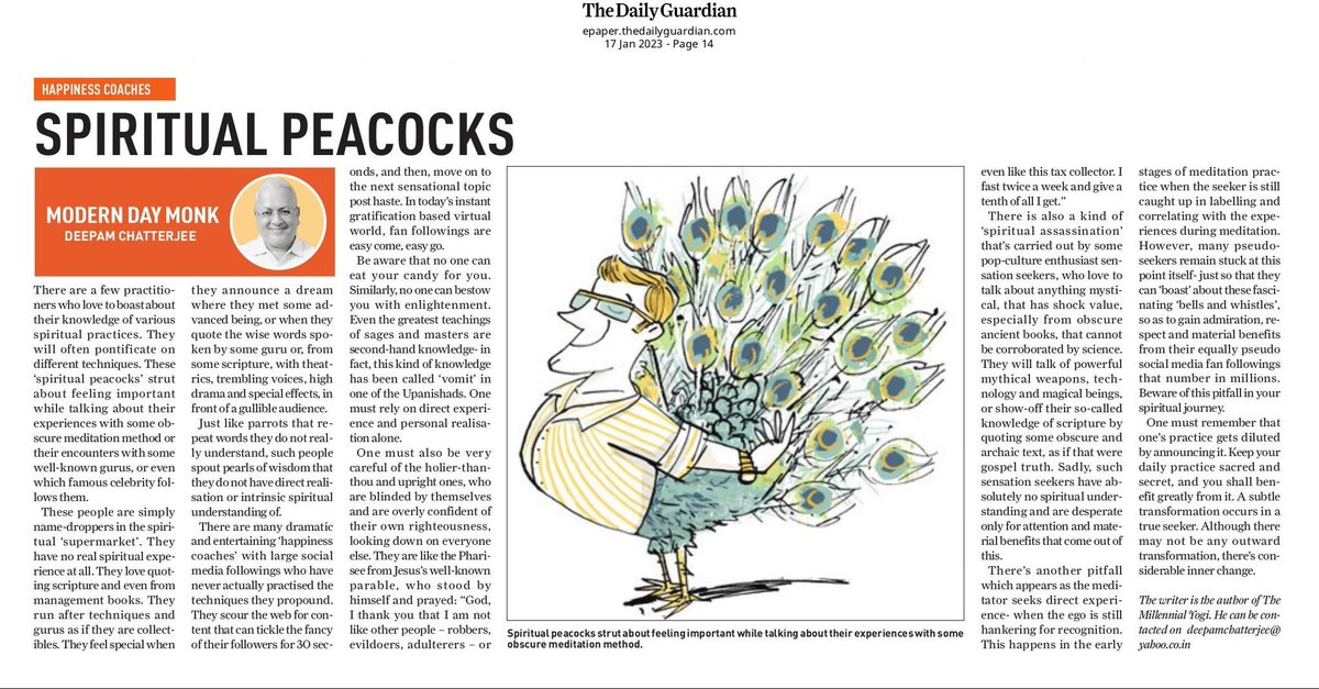 deepamjee's tweet image. My Weekly Column in The Daily Guardian Today

#spiritualvibes #Guru #display