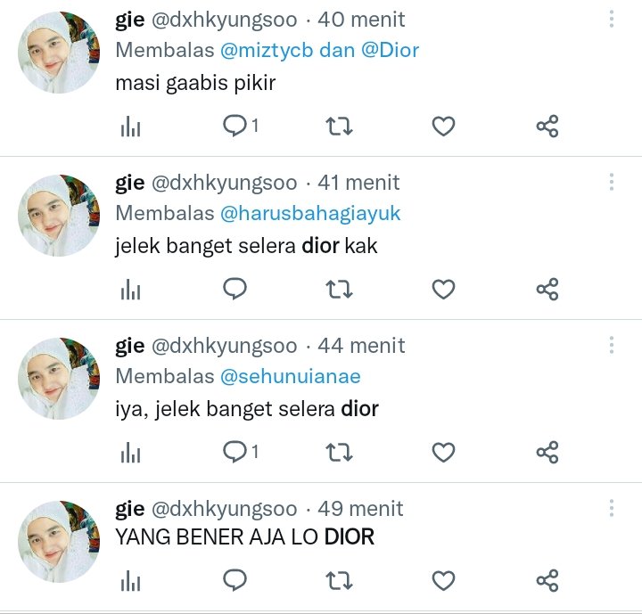 Hop3OnTheStage's tweet photo. Si paling ngatain selera Dior turun.Tapi like engagement 2 orang di gabungkan masih gak bisa seimbang sama like engagement 1 orang yang baru di posting kurang dari 24jam. Begitu Lo bacot ngatain selera orang @dxhkyungsoo @kindadel https://t.co/wjZXWj4G97