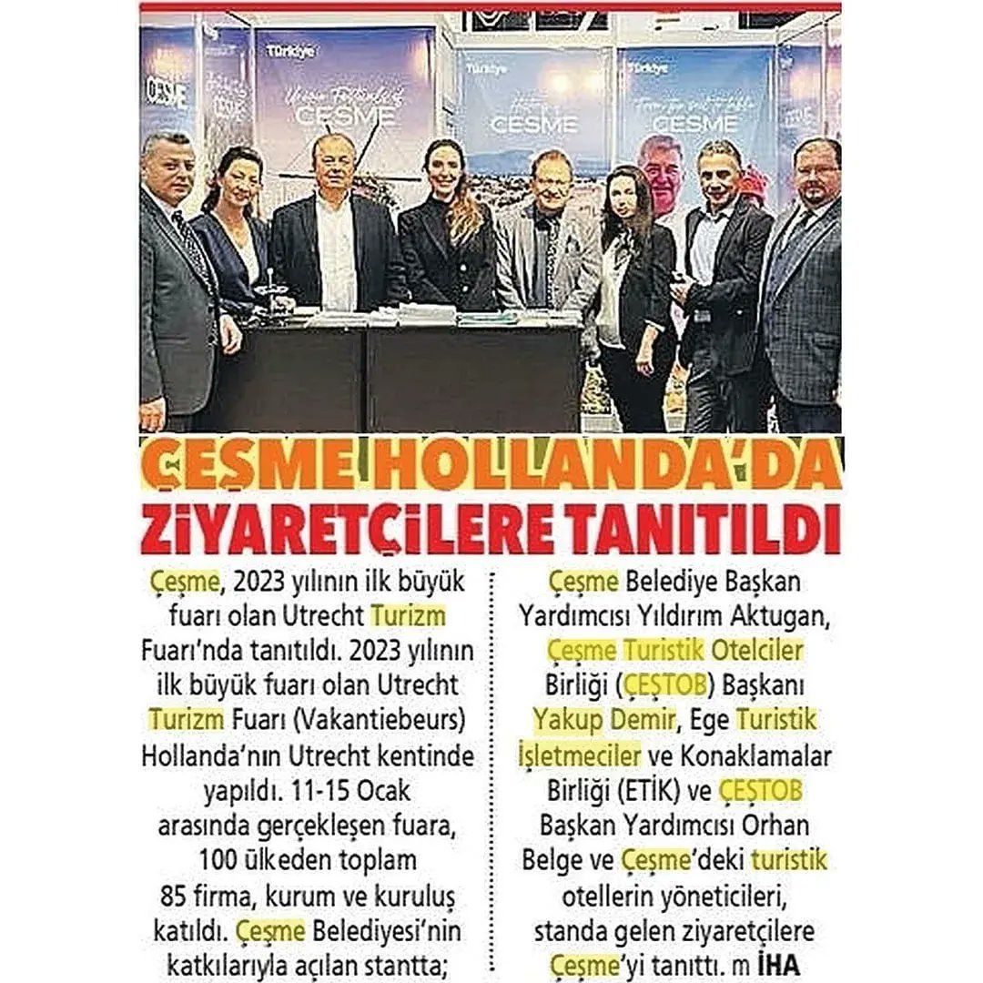 Çeşmemizi Hollanda’daki turizm fuarında tanıttık!
🗞Basın <a href="/MEkremOran/">M. Ekrem Oran</a> @maktugan <a href="/demyakup/">Yakup Demir</a> @orhanbelgee @banutimucin @etuggan #cestob #vakantiebeurs
.
.
#c‌es‌me #izmir