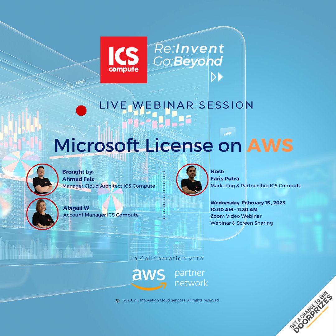 ICScompute's tweet photo. ICS Compute is back with a Webinar Series which this time is presented with the title "Microsoft License on AWS".

Links:
https://t.co/NueVxTIvAs

#ICSCompute #AWSPartner #webinars #Microsoft https://t.co/zPjp78Ie3B