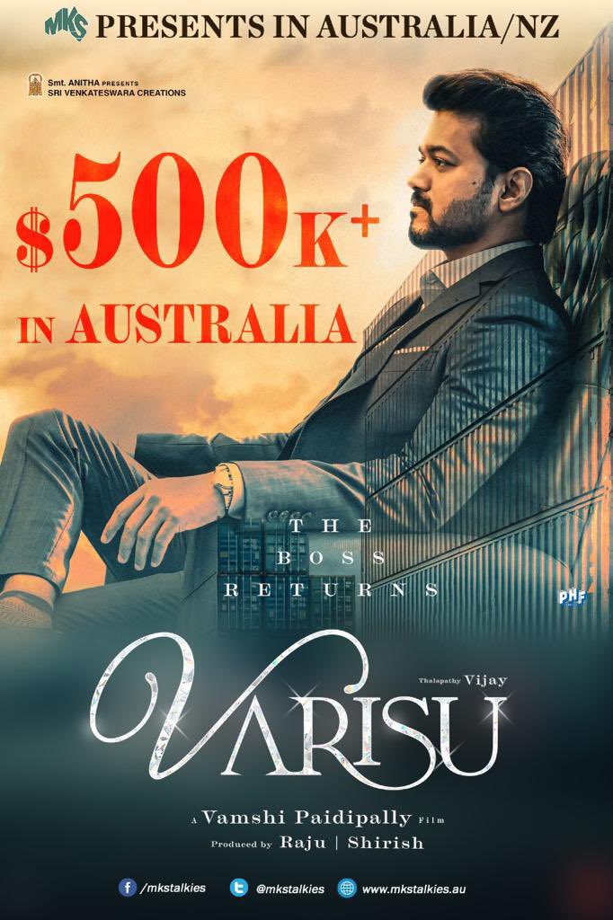 RDX_67's tweet image. #Varisu Australia 🇦🇺 BO crossed $508k+ 🔥🔥 #PongalWinner