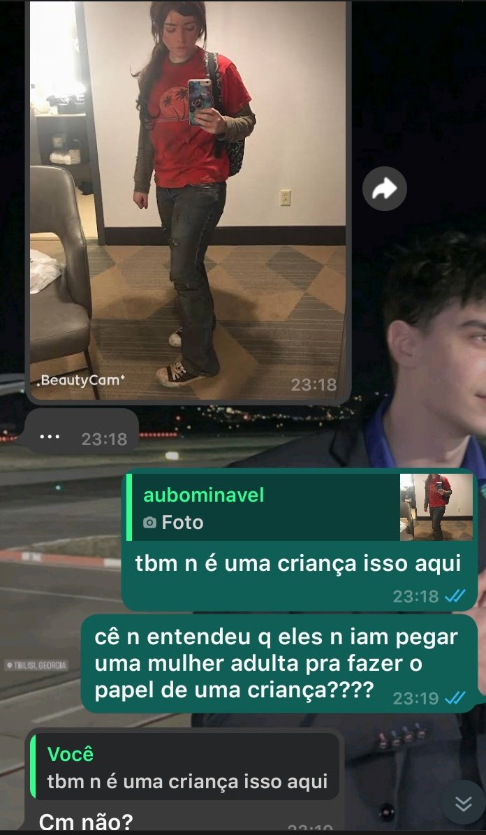 lov3ddoll's tweet photo. os cara do meu whatsapp reclamando da atriz da ellie,
eis os argumentos: #TheLastOfUs https://t.co/KsoHfW9wiH