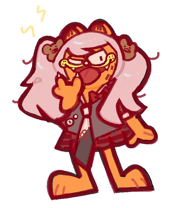 slushietheslime's tweet photo. Garfield as junko enoshima cuz I was art blocked lol https://t.co/CqRgoFQy1r