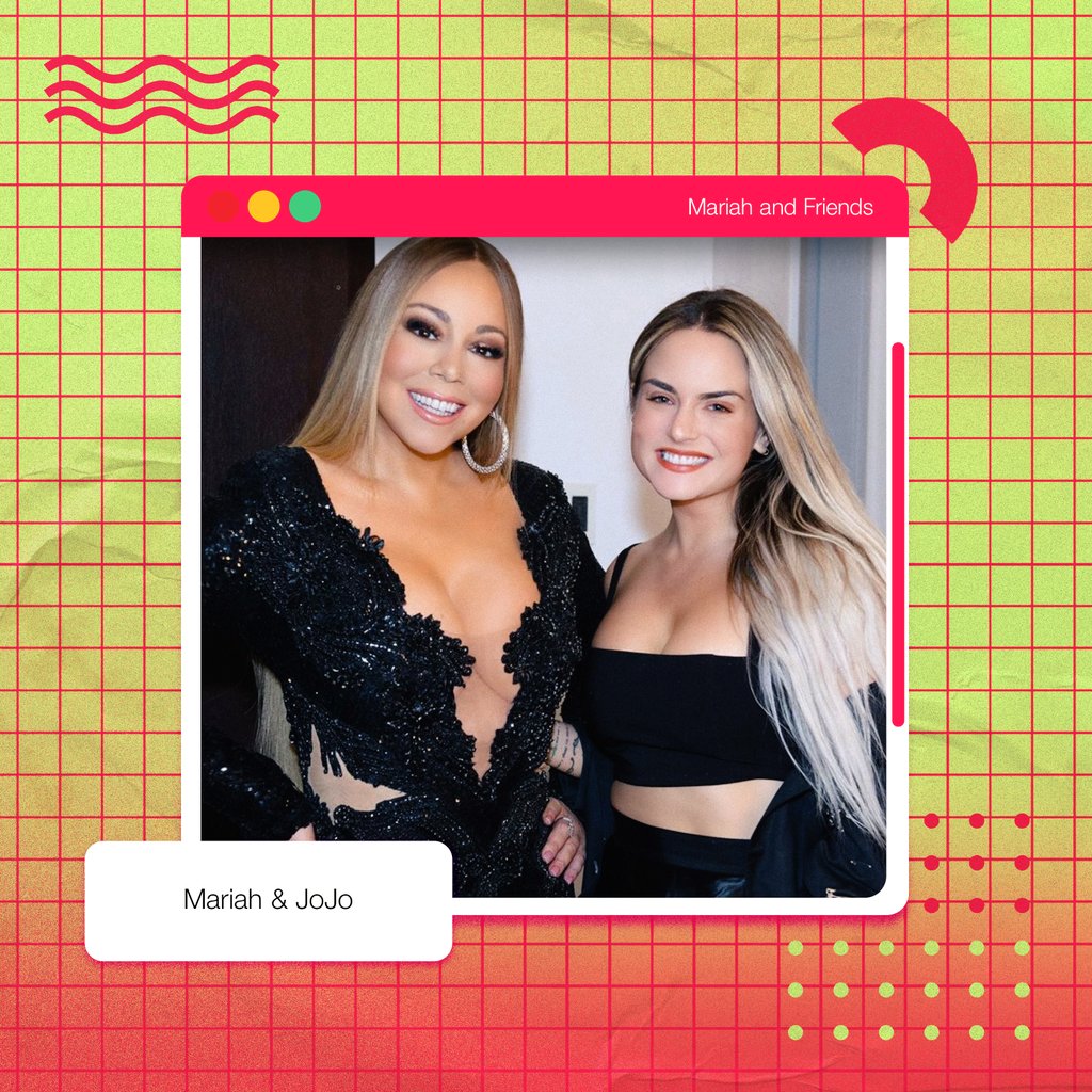 Mariah_MC_Carey's tweet photo. . @MariahCarey and @iamjojo backstage at Mariah's #TheButterflyReturns residency in Vegas in Feb 2020! π https://t.co/xdKCJxTnkA
