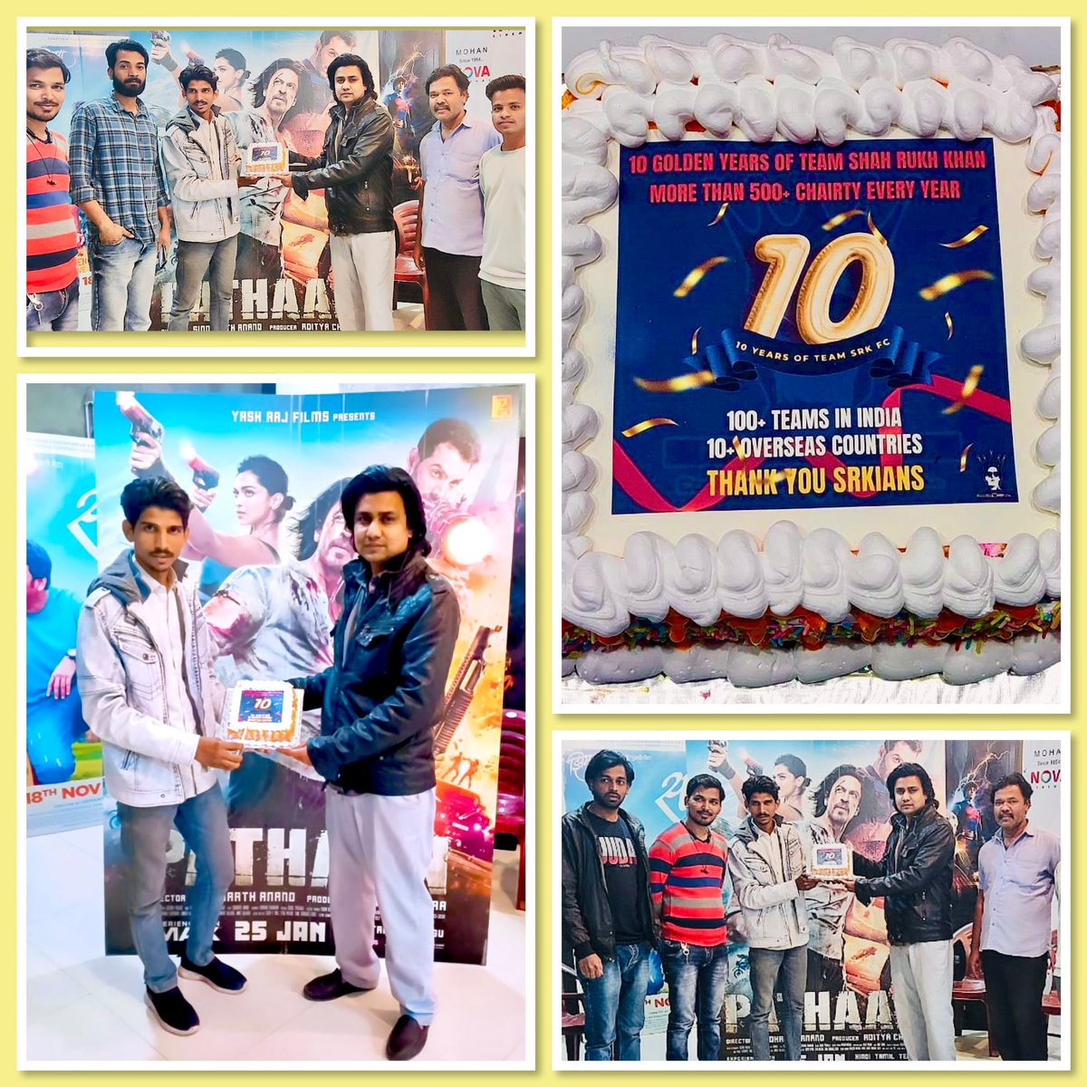 TsrkAurangabad's tweet photo. Celebrate 🥳🥂💐 10th anniversary of biggest fan club #teamsrkfc 
.
.
@teamsrksocial 
#10YearsOfTeamSRK 
.
#PathaanWithTeamSRK https://t.co/gm5MEIIVk8