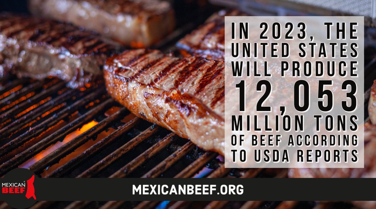 MexcanBeef's tweet photo. En 2023, Estados Unidos producirá 12.053 millones de tons de carne de bovino según reportes del USDA #USDA #datosdecarne #estadisticasdecarne #producciondecarne @USDA @CNOG_MX @AMEG_AC @SENASICA @FedMVZ https://t.co/2CD5Ddugg8